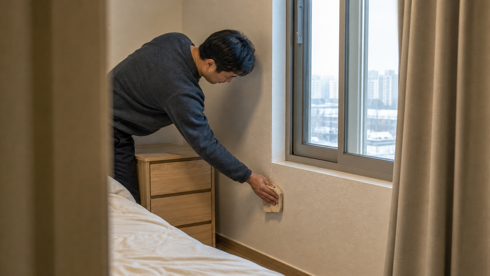 벽지 곰팡이 원인 작업 준비와 점검 과정